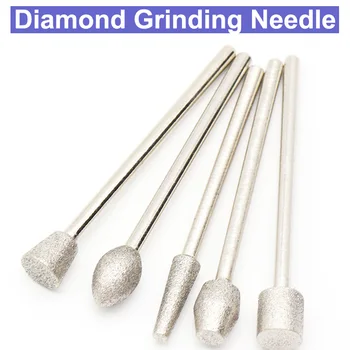 

10pcs 2.35mm Shank Diamond Grinding Burr Needle Point Engraving Carving Polishing Glass Jade Stone Drill Bit Rotary Tool Set