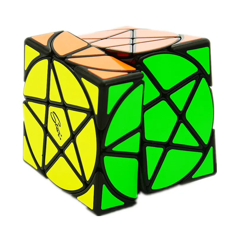 

Qiyi 3x3 Pentacle Cube Strange-shape Magic Cube Black/Stickerless Speed Cube Puzzle Star Twist Cubes Toys For Children Kids
