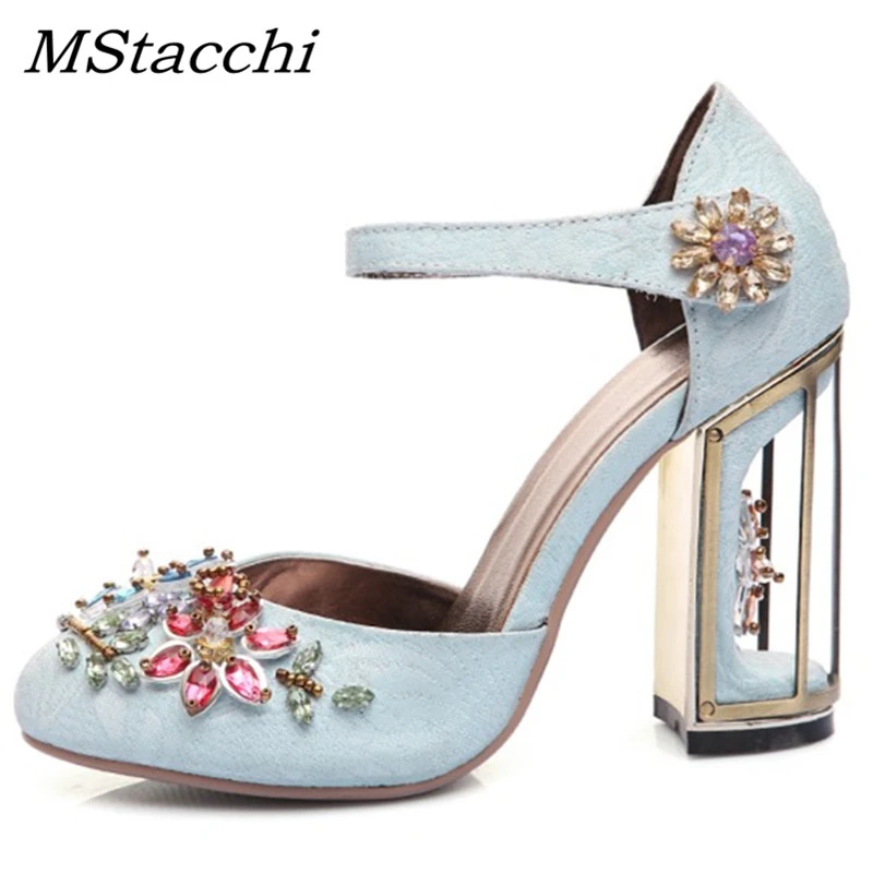 Autumn Crystal Flower Mary Janes Women Pumps Shoes Woman Sandals ...