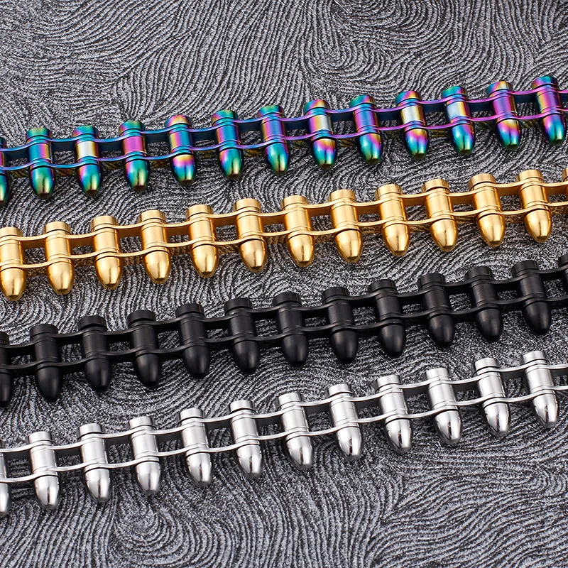 Мужской Титановый стальной пули ногтей браслет панк ветер ювелирные изделия