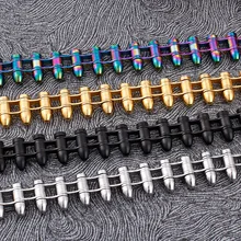 Мужской Титановый стальной пули ногтей браслет панк ветер ювелирные изделия