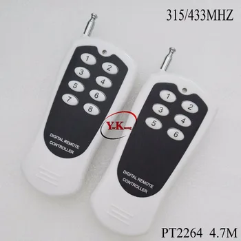 

PT 2264 Fixed Code Remote Consoles 6 Button 8 Button Long Range Wireless Transmitter for RF Receiver Switch 315 433 2264 4.7m