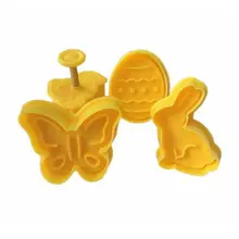 4 шт. Пасхальный кролик шаблон Пластиковая форма для выпечки, кухня печенье нарезка выпечки, Плунжер 3D штамповка помадка торт украшения инструменты