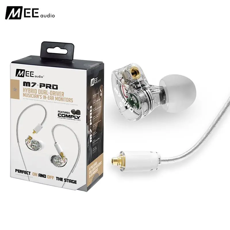 Authentic MEE audio M7 PRO Universal Fit Hybrid Dual Driver Musician's In Ear Monitors With