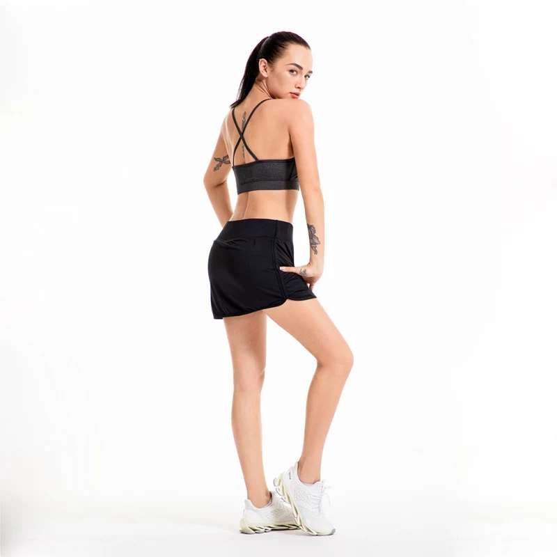 Женская теннисная короткая спортивная юбка для активного отдыха с карманами быстросохнущая юбка-карандаш с шортами внутренняя для бега для гольфа тренировки