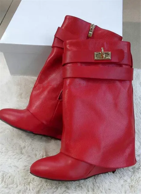 JAWAKYE-Fashion-genuine-Le3ath33er-Shoe22s-Woman-Pointed-Toe-Motorcycle-Booties-Belt-Strap-Metal-Shark-Lock-Wedge (3)