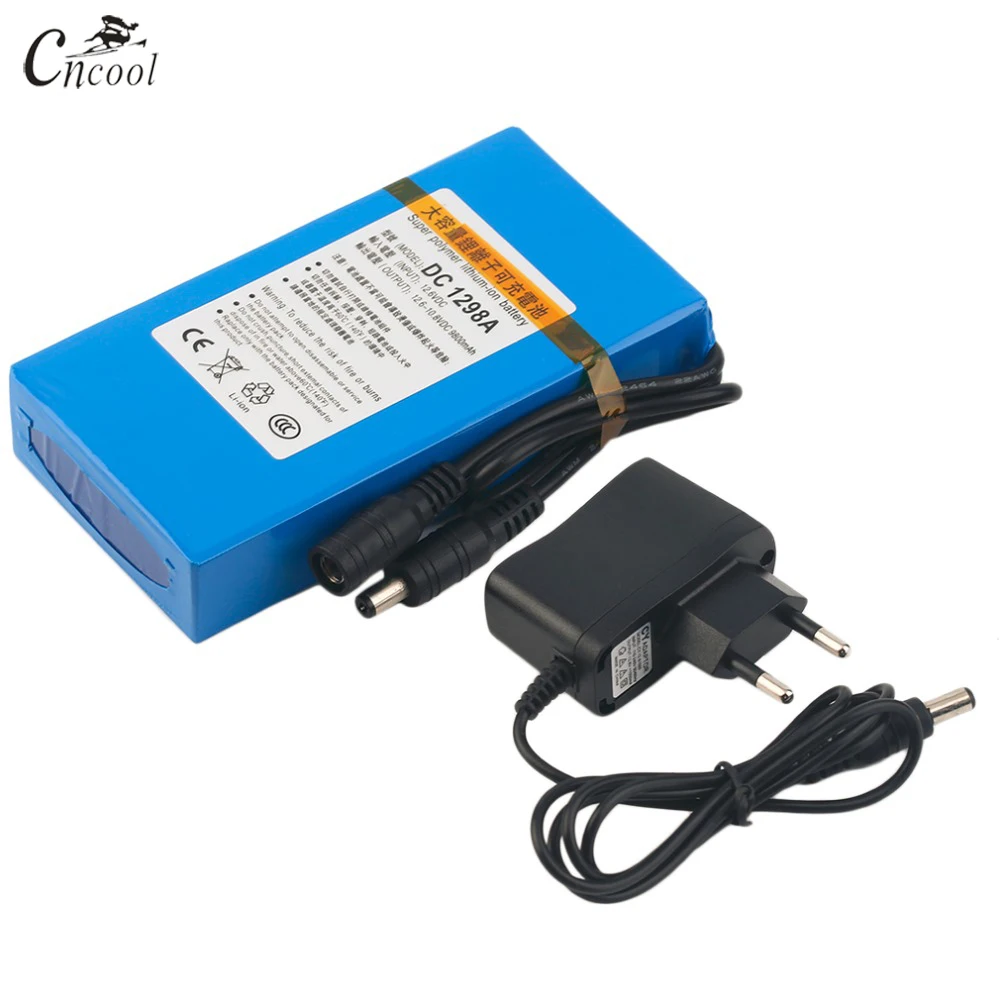 

Cncool DC12980 12V 9800MAH Battery High Quality Rechargeable Portable Lithium-ion Battery DC 12V 9800mAh DC1298A With US/EU Plug