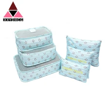 

New Large size 6PCS/Set High Quality Oxford Cloth Travel Mesh Bag In Bag Luggage Organizer Packing Cube Organiser for Clothing