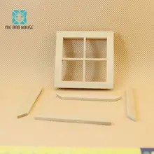 1:12 Масштаб Кукольный дом Миниатюрный DIY фитинг деревянные квадратные окна