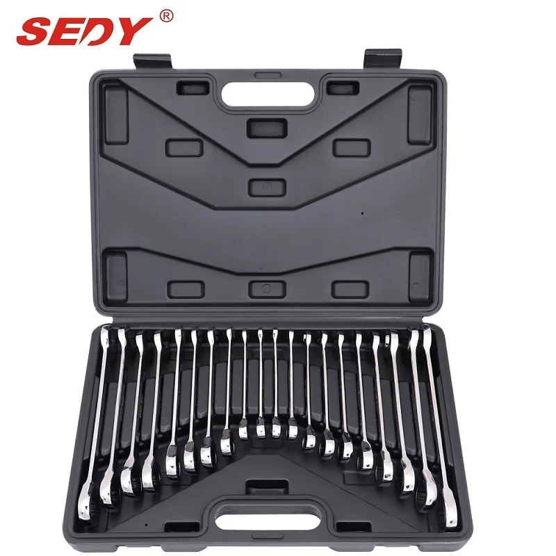 

20 pcs SAE and Metric Ratchet Spanner Set Ratcheting Combination Wrench Imperial