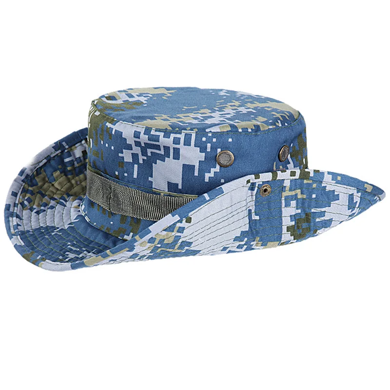Sun Rainproof Army Hat Camouflage Hat Rider Cowboy Western Cap Montana Travel Sunhat Round Hats Jungle Combat Real CS