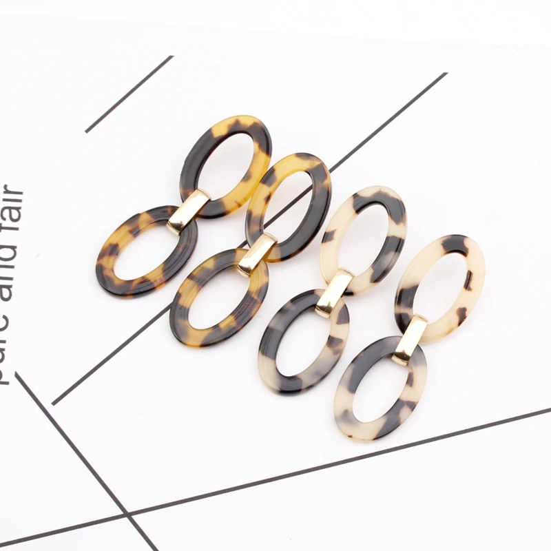 

2019 Fashion Trend Jewelry Simple Design Geometric Earrings Square Rectangle Tortoise Shell Resin Acrylic Earrings for Women