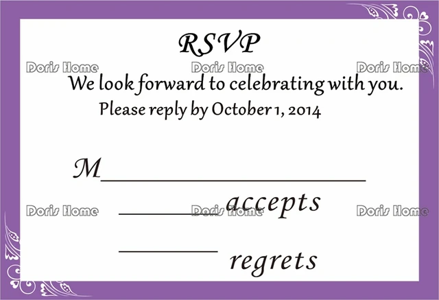 aliexpress com buy free shipping personalized rsvp card with free