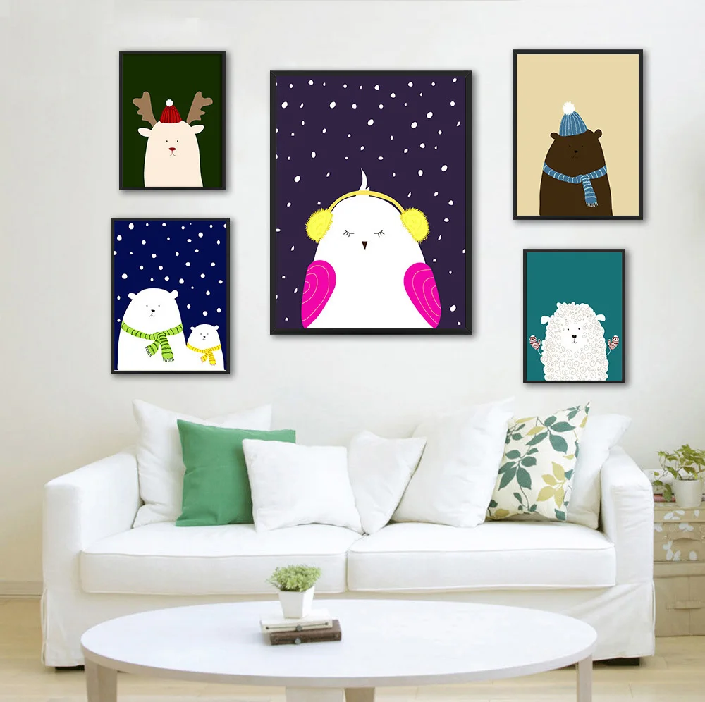 Nordic-Art-Cartoon-Animal-Deer-Bear-Penguin-Poster-Minimalist-Canvas-Painting-Nursery-Wall-Picture-Children-Room (1)