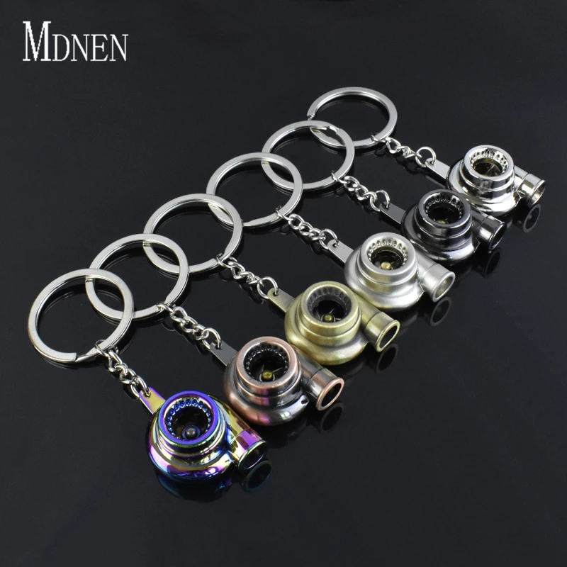 

MDNEN Metal Auto Part Turbo Chain Model Key Chains Turbine Turbocharger Blower Keyholder Key Ring Turbo Keyfob Accessories Man