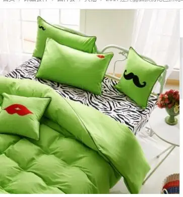 

100% Cotton Bedding Set lips Duvet Cover Sets Soft Bed Linen fitted sheet Set Pillowcase 4PCS bed cover