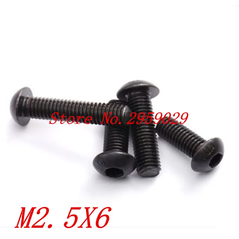 

1000PCS ISO7380 m2.5*6 M2.5 x 6mm Steel with black hex hexagon socket button head screw