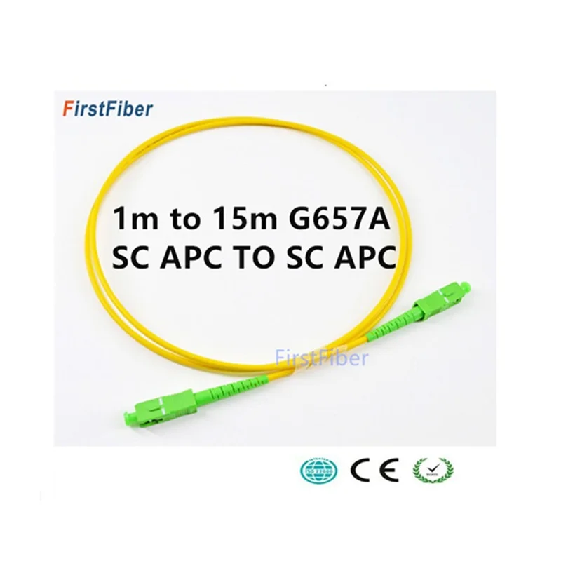 

SC APC to SC APC Fiber Patch Cable Optical Patch cord 5m G657A , fiber Jumper Simplex SM FTTH Optic Cable 1m/2m/3m/10m/15m