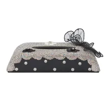 Блестящая коробка для салфеток Треугольный держатель Авто Органайзер PU автомобильный бумажный тканевый чехол с стильным бриллиантом и цветочным узором