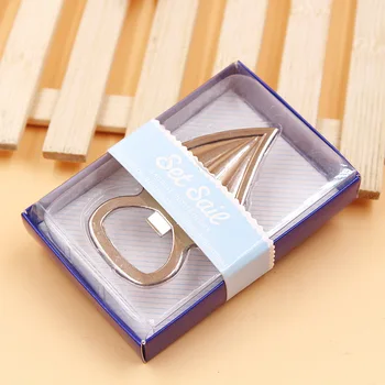 

free shipping 60pcs/lot beach theme alloy vessel boat beer bottle opener in gift box wedding party opener favors and gifts