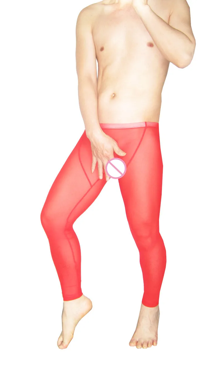 Мужские, длиной до щиколотки, брюки мужские сексуальные прозрачные колготки сумки газовое пижамы для сна домашние штаны Для Мужчин's пижамные штаны 1631