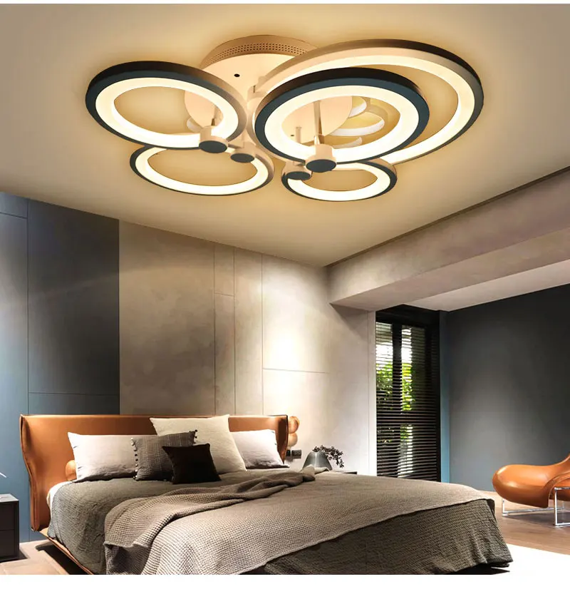 Lustre para Sala de Estar Iluminação de Teto Sala de Jantar White & Black Modern Led Quarto Luz Luminária Lustre da Acrílico 16 led chandelier