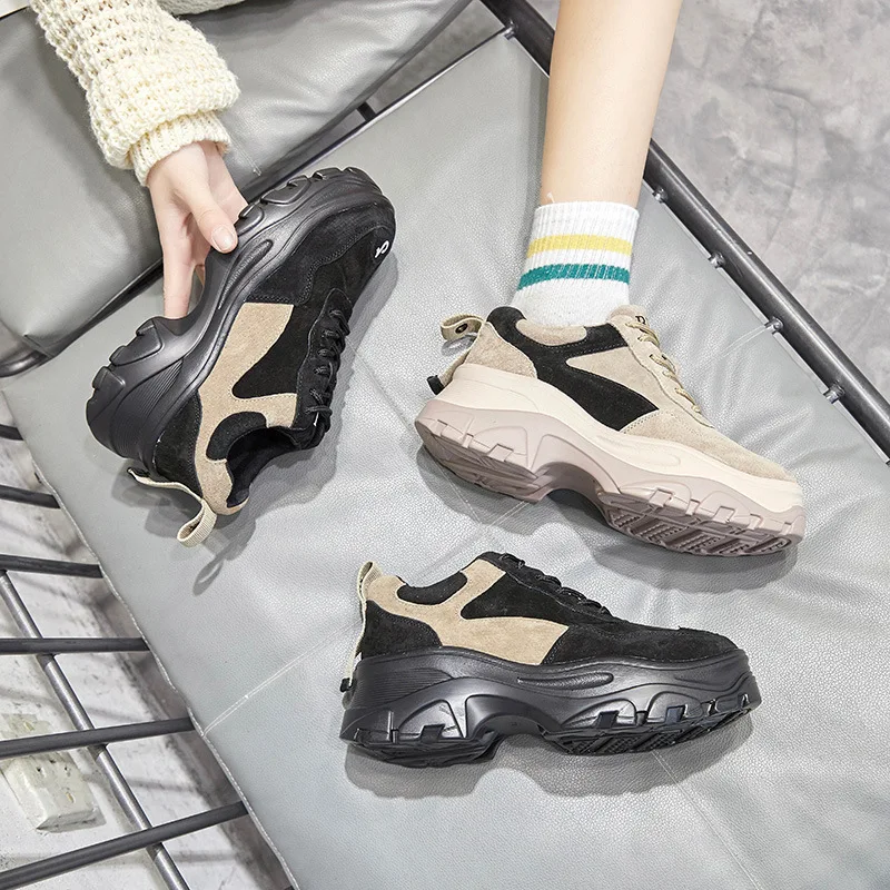 Mode Baskets Vulcaniser Respirantes Semelles Décontracté Lacets attaché noir De Épais Couleurs À Croix Mélangées Femmes Plate Couture Beige forme Chaussures Pw0O8nk