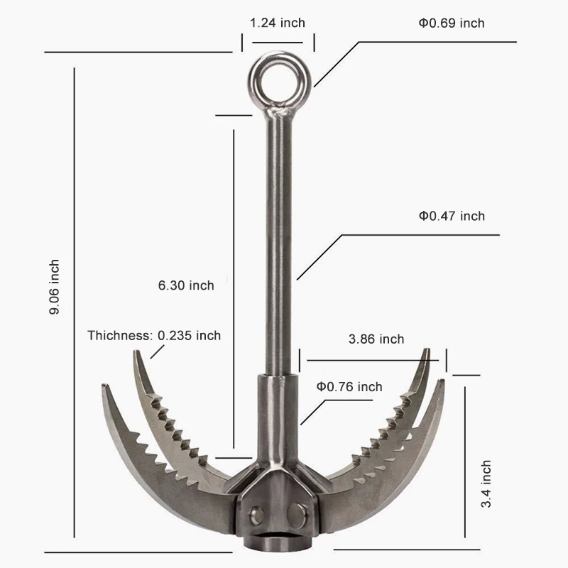 Крюк-карабин, складной, 3, 4, коготь, безопасность на открытом воздухе, скалолазание, летающий коготь, портативный, нержавеющая сталь, скалолазание, инструменты