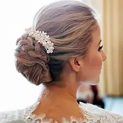 Розовое золото цвет свадебные гребни для волос для невесты Кристалл Стразы Жемчуг женские шпильки свадебный головной убор аксессуары для