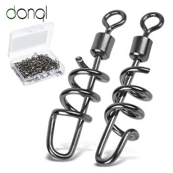 LOW PRICE ❤️ DONQL 10/20/50pcs Fishing Connector Rolling Swivels with Snap 2#-10# For Fishhook Lure Tackle Carp Fishing Accessories - discount item 35% OFF Sports & Entertainment