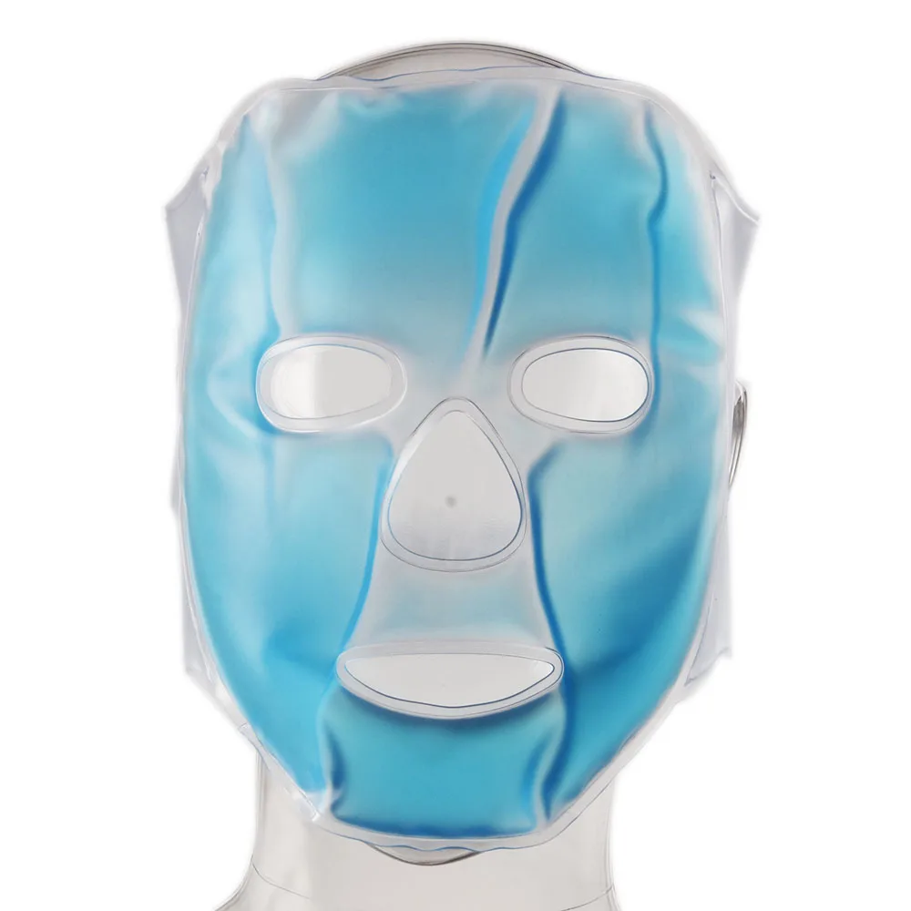 Ледяной компресс, Синяя Маска для полного охлаждения лица, защита от усталости, подушка с холодной упаковкой, инструмент для ухода за лицом, холодная гелевая маска для лица