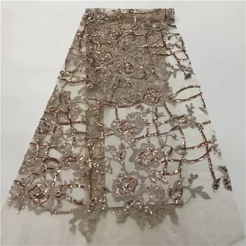 

gold or gray glitter sequins French Lace Fabric High Quality glitter Lace Fabric For Wedding Nigerian sequins Lace Fabric wine