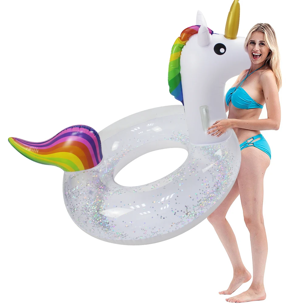 36" Large Inflatable Float Unicorn Shaped Swimming Swim Ring Pool Lounger Water 