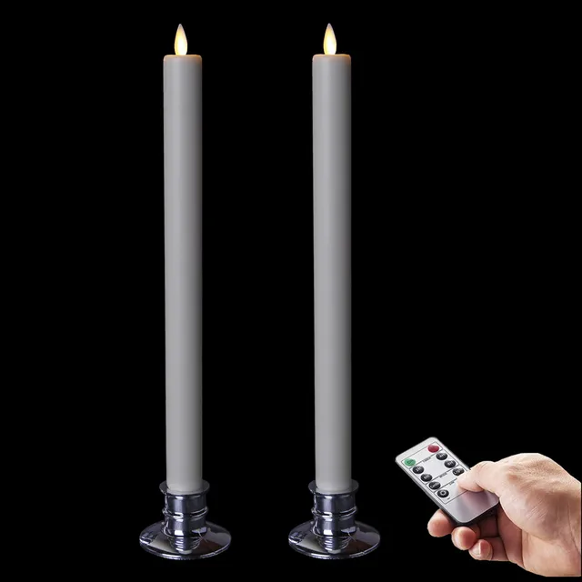 Flameless Taper Candles Battery Operated LED Moving Wick Electric