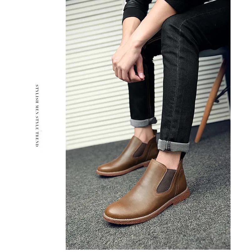 YATNTNPY/Классические мужские ботинки «Челси»; ботинки из лакированной кожи; мужские зимние ботинки martin; полуботинки без шнуровки; модные мужские оксфорды