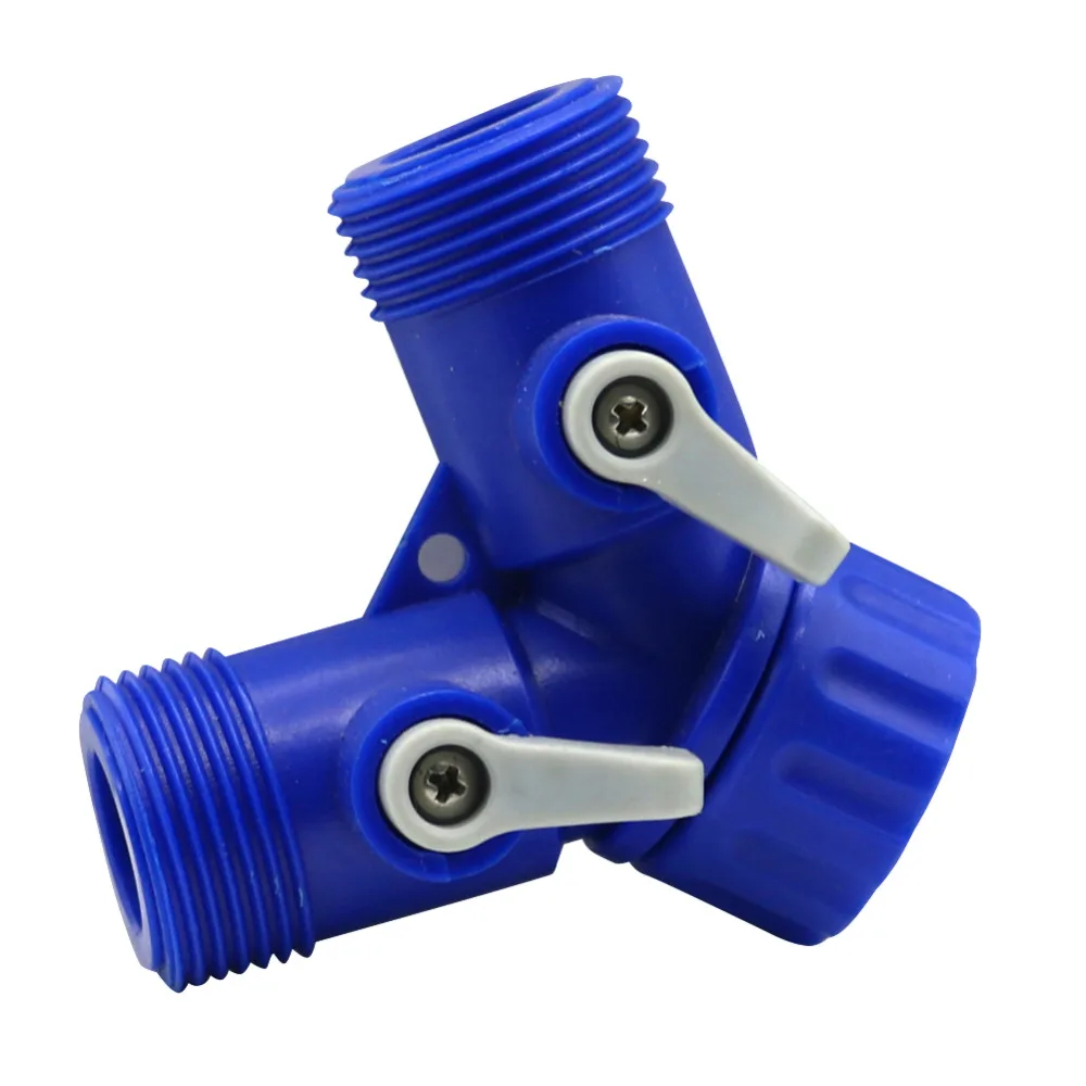 1/2'' to 3/4'' Y Splitters Hose Connectors Irrigation Pipe Fittings with Valve 