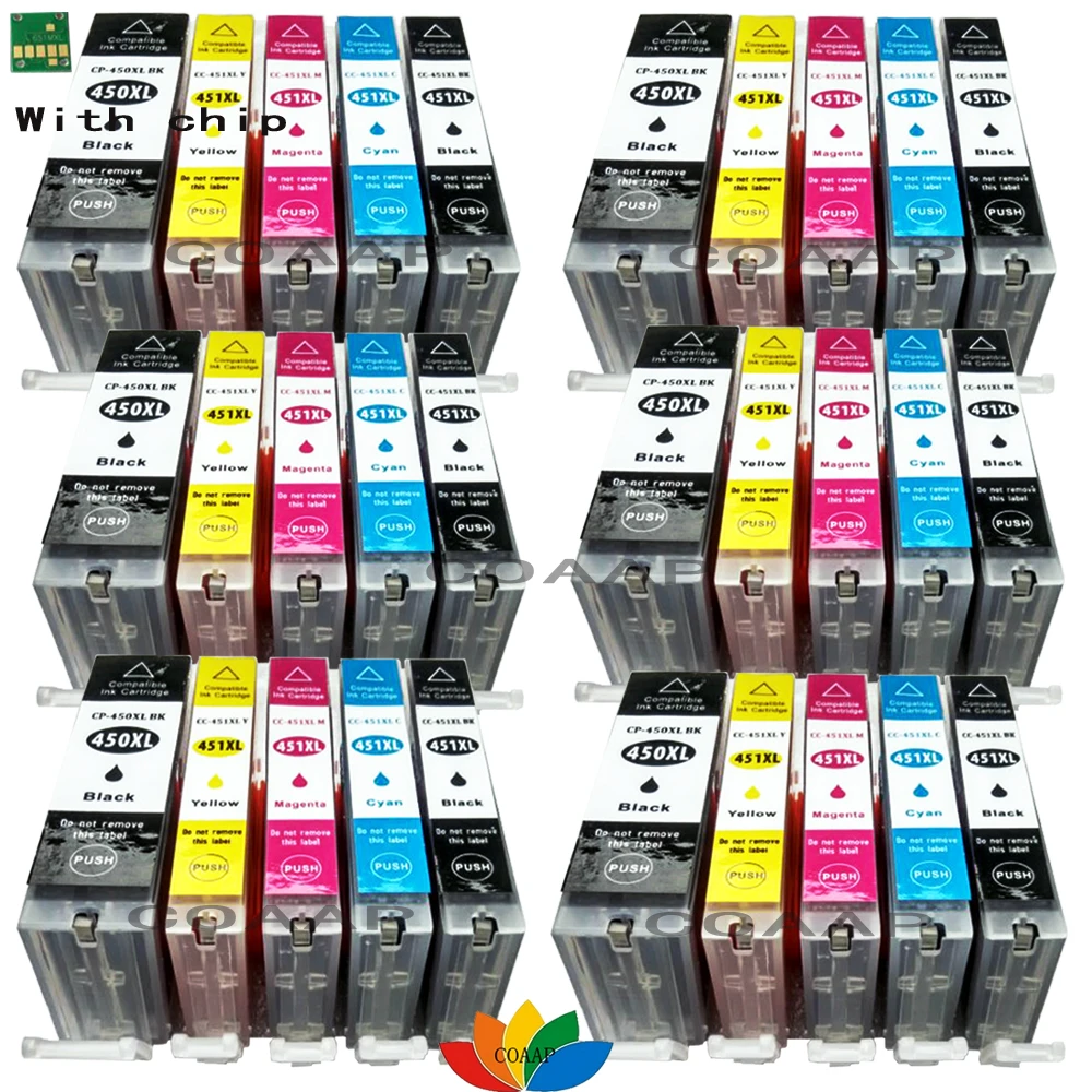 

30 Compatible PGI-450 CLI-451 Ink Cartridge for Canon PIXMA IP7240 MG5440 MG5540 MG6440 MG6640 MG5640 MX924 MX724 IX6840 printer