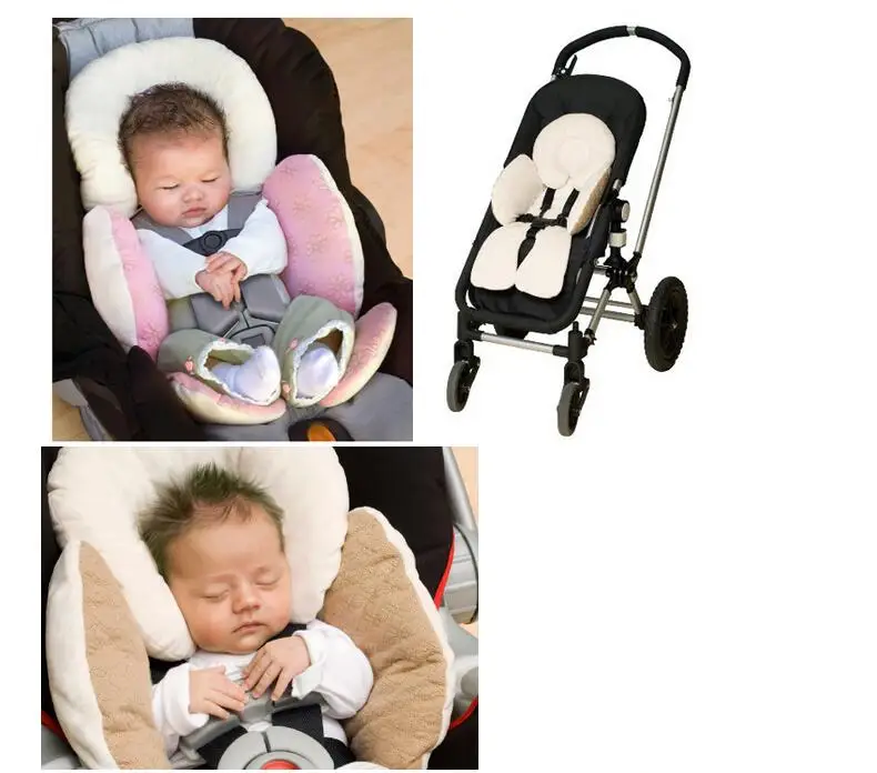 Аксессуары для детских колясок, двусторонняя поддержка тела, защитная накладка для детской коляски, подушка для сиденья автомобиля, хлопковая подушка для защиты головы