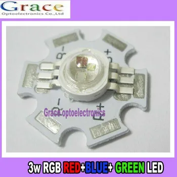 

10pcs 3W RGB Color High Power 6pin LED Chip Light with 20mm star base free shipping