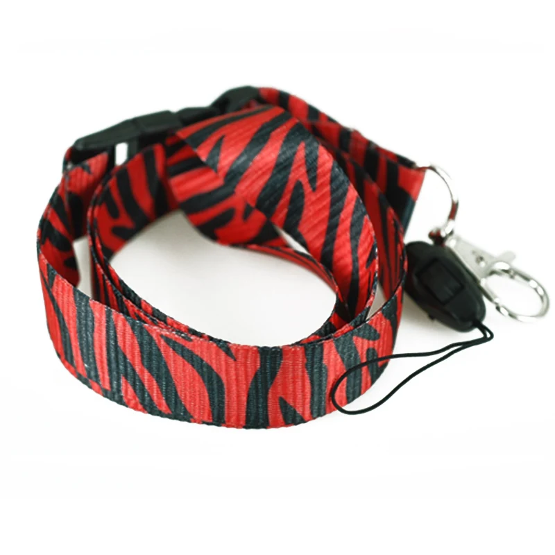 12 pcs/lot New Red Zebra Lanyard Keychain Necklace For