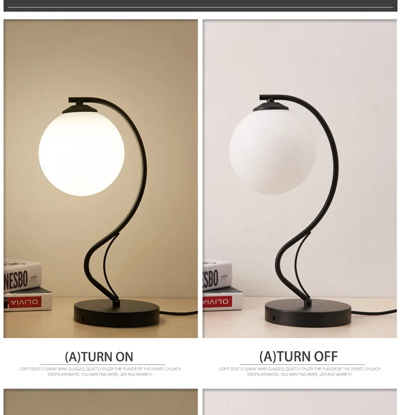 American style table lamp for living room Bedroom bedside lamp iron decorated study led table lamps