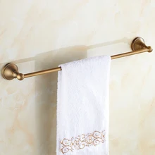 Antique Brass Towel Bar Bathroom Wall Mounted Single Towel Rail Bar Rack Holder Bathroom Accessories KD910 brass antique single towel bars bathroom wall mounted towel rod holder wholesale and retail bathroom accessory