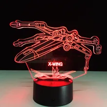 Звездные войны 3D X-Wing Fighter Настольная лампа Ночной светильник s ночник USB сенсорный 7 цветов градиентный ночной Светильник вечерние лампы Прямая поставка