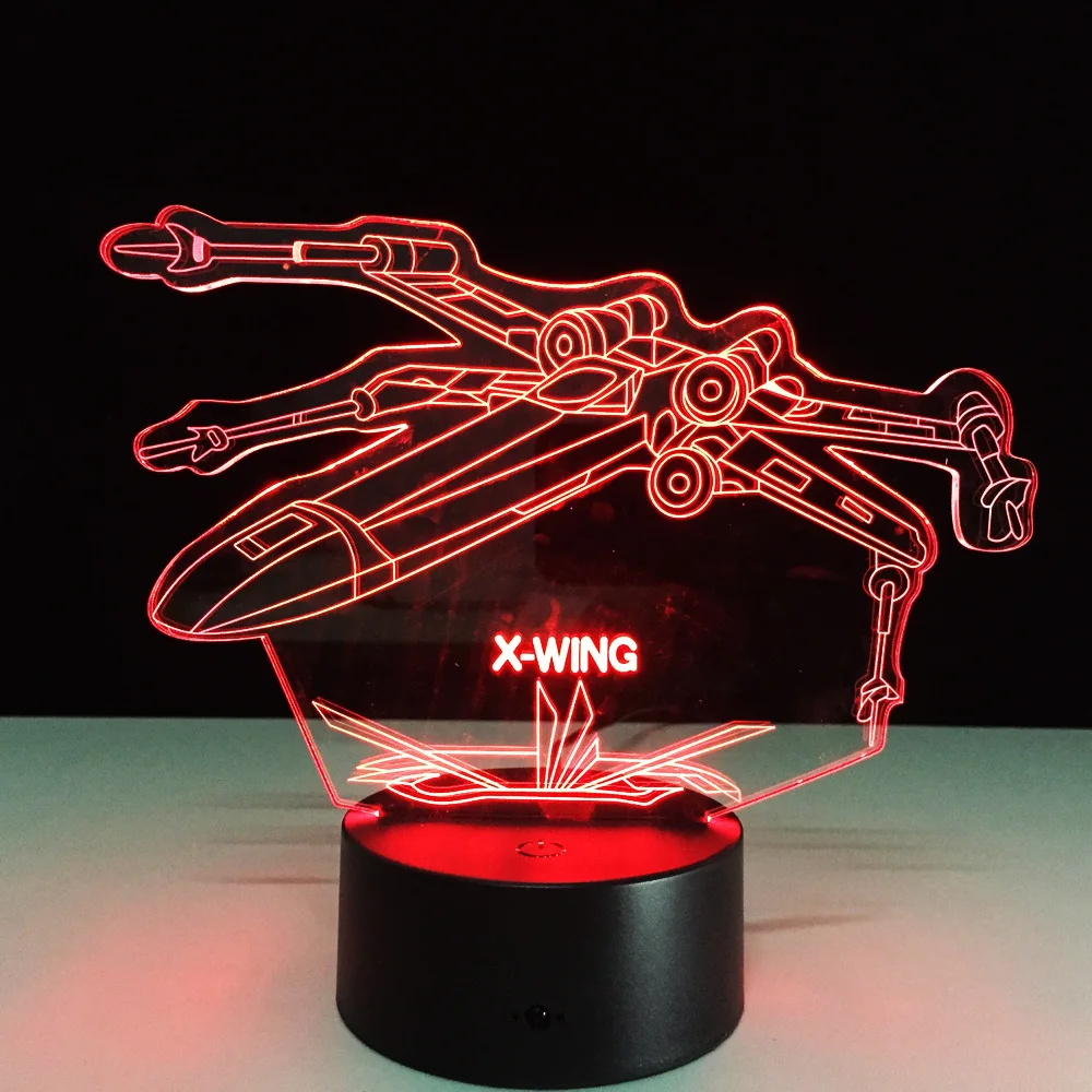 Звездные войны 3D X Wing Fighter настольная лампа ночник светильник s USB touch 7 цветов