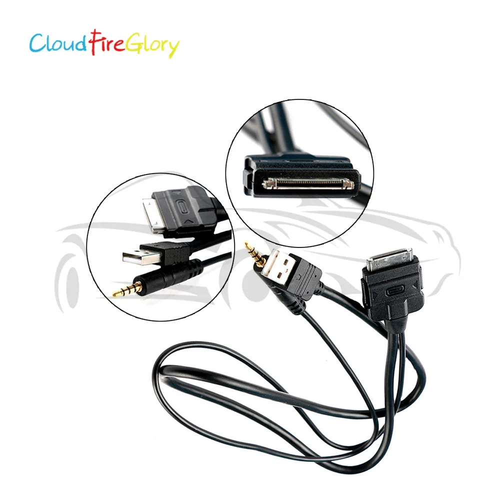 CloudFireGlory для PIONEER CD-IU51V для iPOD IPHONE USB 3,5 мм Интерфейсный Кабель-адаптер