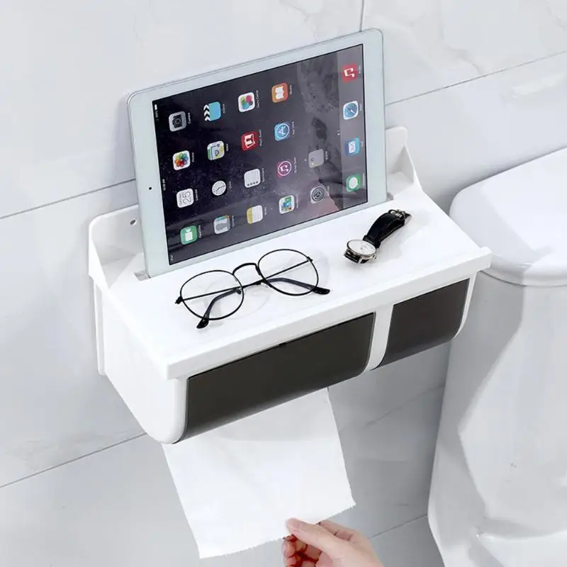 Koop ABS Waterdichte Badkamer Papier Tissue Box Wall Mount Tissue Box Container Verborgen Papierrol Houder voor Badkamer Accessoires