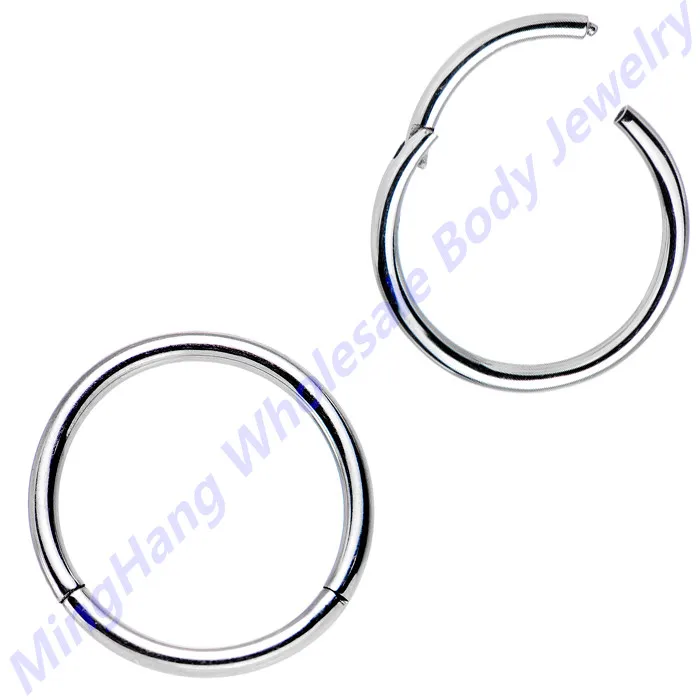 

18G 16G 14G Surgical Steel Nose Septum Clicker Segment Ring Lip Nipple Ear Cartilage Helix Tragus Stud Piercing Body Jewelry