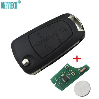 

OkeyTech 3 Buttons Flip Remote key For Vauxhall Opel Astra g j H Corsa D Vectra C Zafira Replacement Car Key fob PCF7946 433MHz
