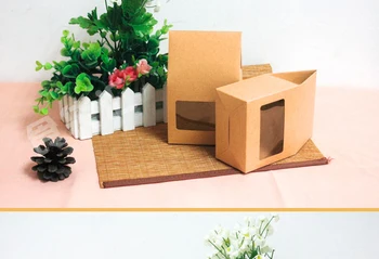 

10*21.5*6cm Brown Kraft Packaging Box Pouch W/ Clear Window For Cake Cookie Food Storage Standing Up Paper Packing Bag 20Pcs/Lot