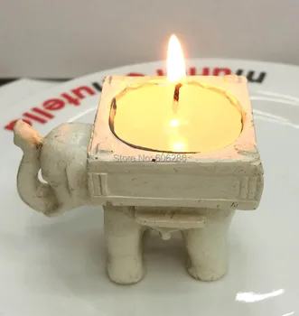 

Wholesale 50pcs/lot Wedding Decoaration Elephant Candle Holder Gum Resin Bridal Wedding Lucky Elephant Tea Light Candle Holder
